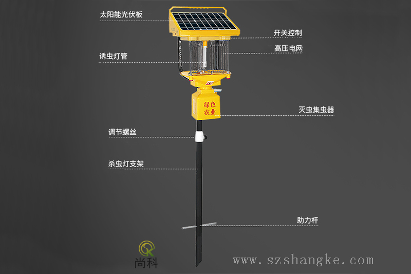 太陽能電擊式殺蟲燈TFS10結構圖 太陽能電擊式殺蟲燈TFS10結構圖